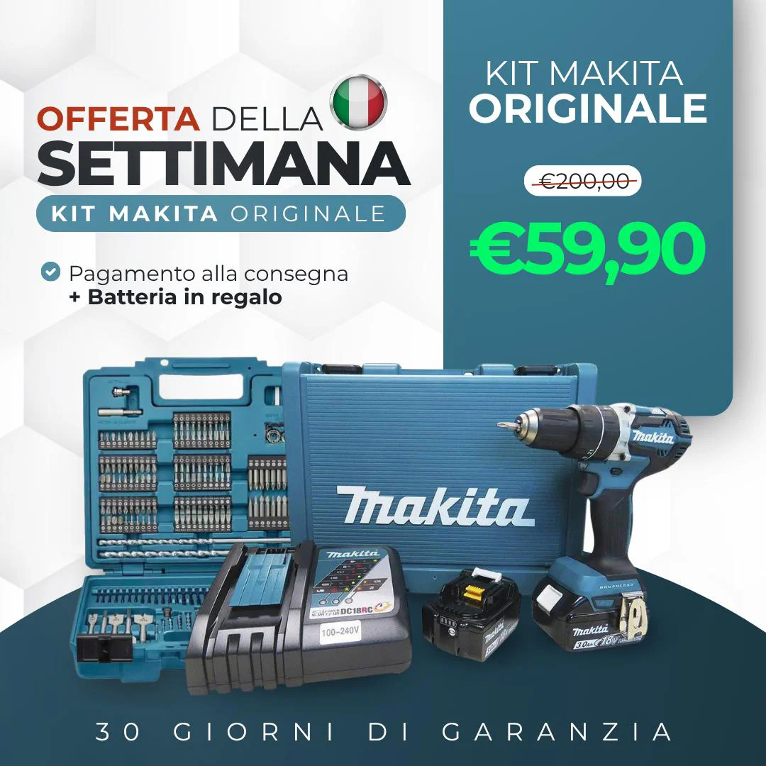 Kit Makita Originale - TRAPANO AVVITATORE A PERCUSSIONE