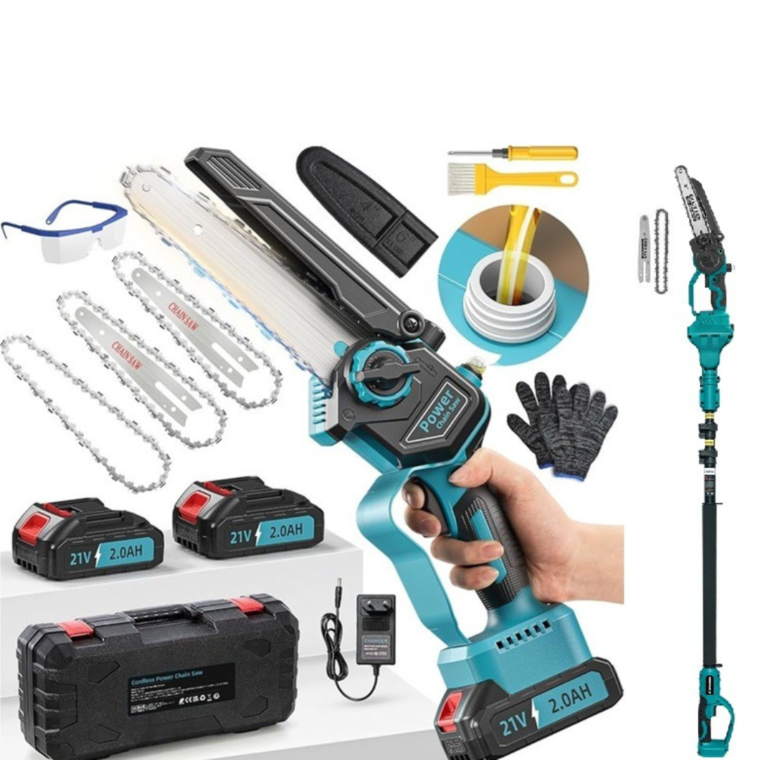 Mini Motosega Professionale - Senza fili (Accessori inclusi)